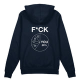 F*CK YOU Pie Chart Oversize Hoodie – Lacivert – arka görünüm