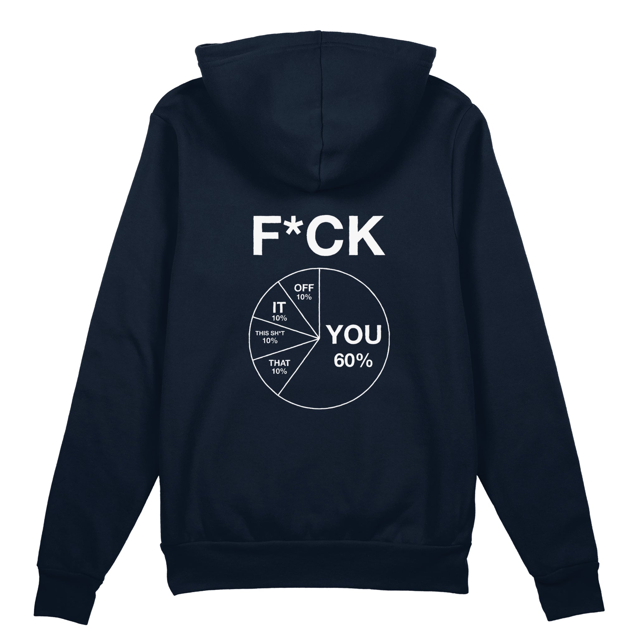 F*CK YOU Pie Chart Oversize Hoodie – Lacivert – arka görünüm