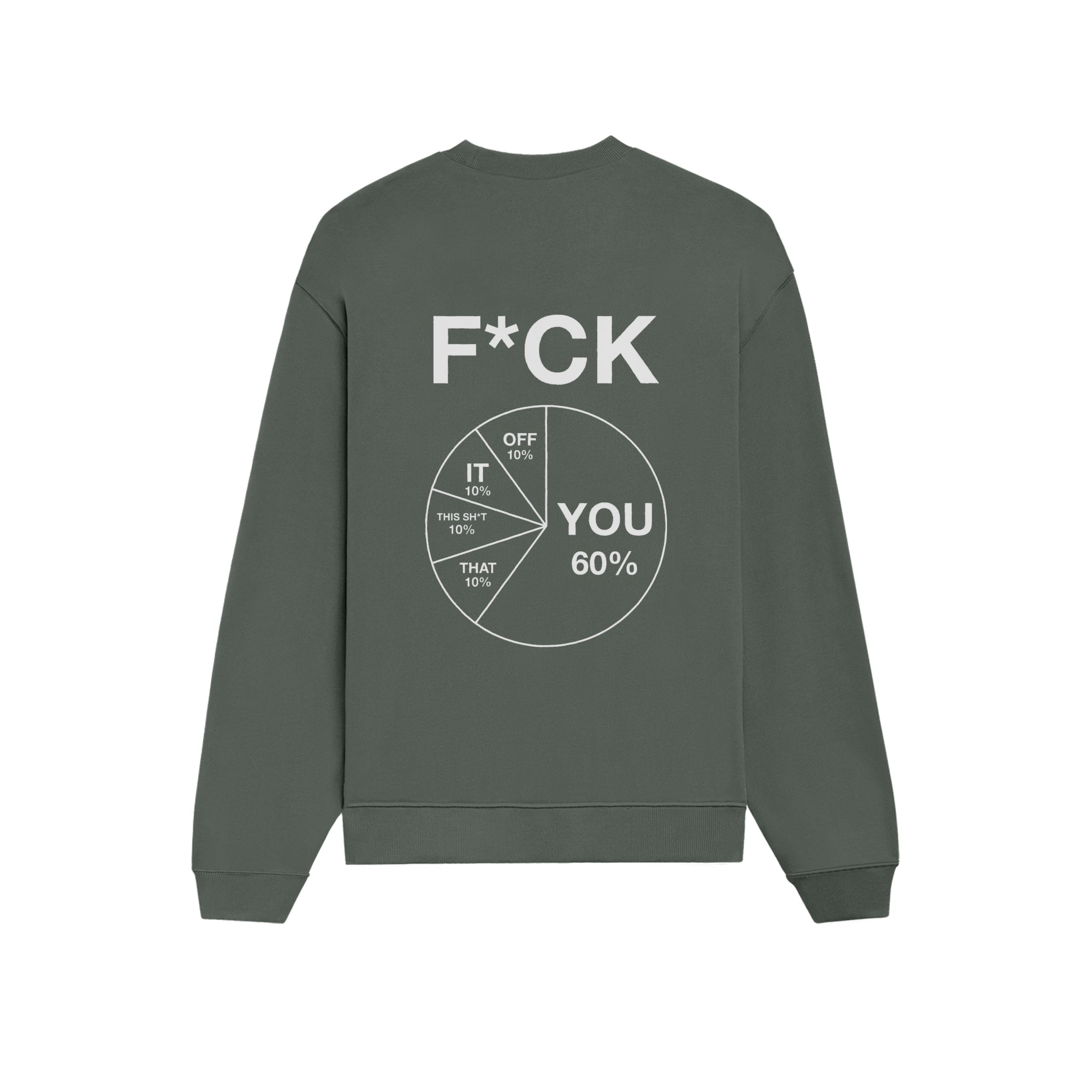 F*CK YOU Pie Chart Oversize Sweatshirt – Antrasit – arka görünüm