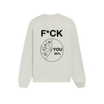 F*CK YOU Pie Chart Oversize Sweatshirt – Beyaz – arka görünüm