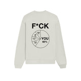 F*CK YOU Pie Chart Oversize Sweatshirt – Beyaz – arka görünüm