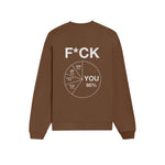 F*CK YOU Pie Chart Oversize Sweatshirt – Kahverengi – arka görünüm