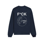 F*CK YOU Pie Chart Oversize Sweatshirt – Lacivert – arka görünüm