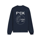 F*CK YOU Pie Chart Oversize Sweatshirt – Lacivert – arka görünüm
