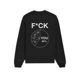 F*CK YOU Pie Chart Oversize Sweatshirt – Siyah – arka görünüm