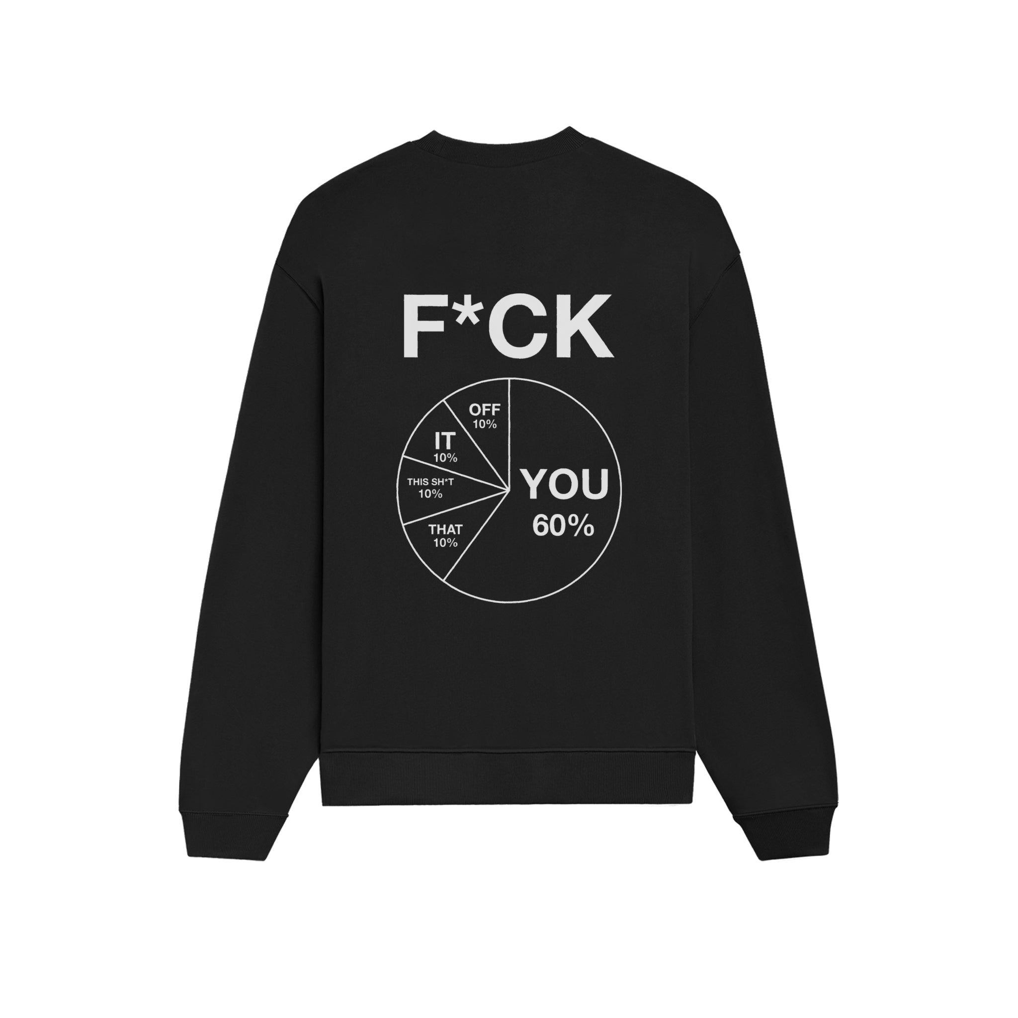 F*CK YOU Pie Chart Oversize Sweatshirt – Siyah – arka görünüm