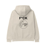 F*CK YOU Pie Chart Hoodie – Krem – arka görünüm