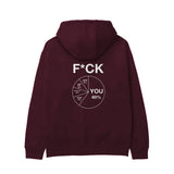 F*CK YOU Pie Chart Hoodie – Bordo – arka görünüm