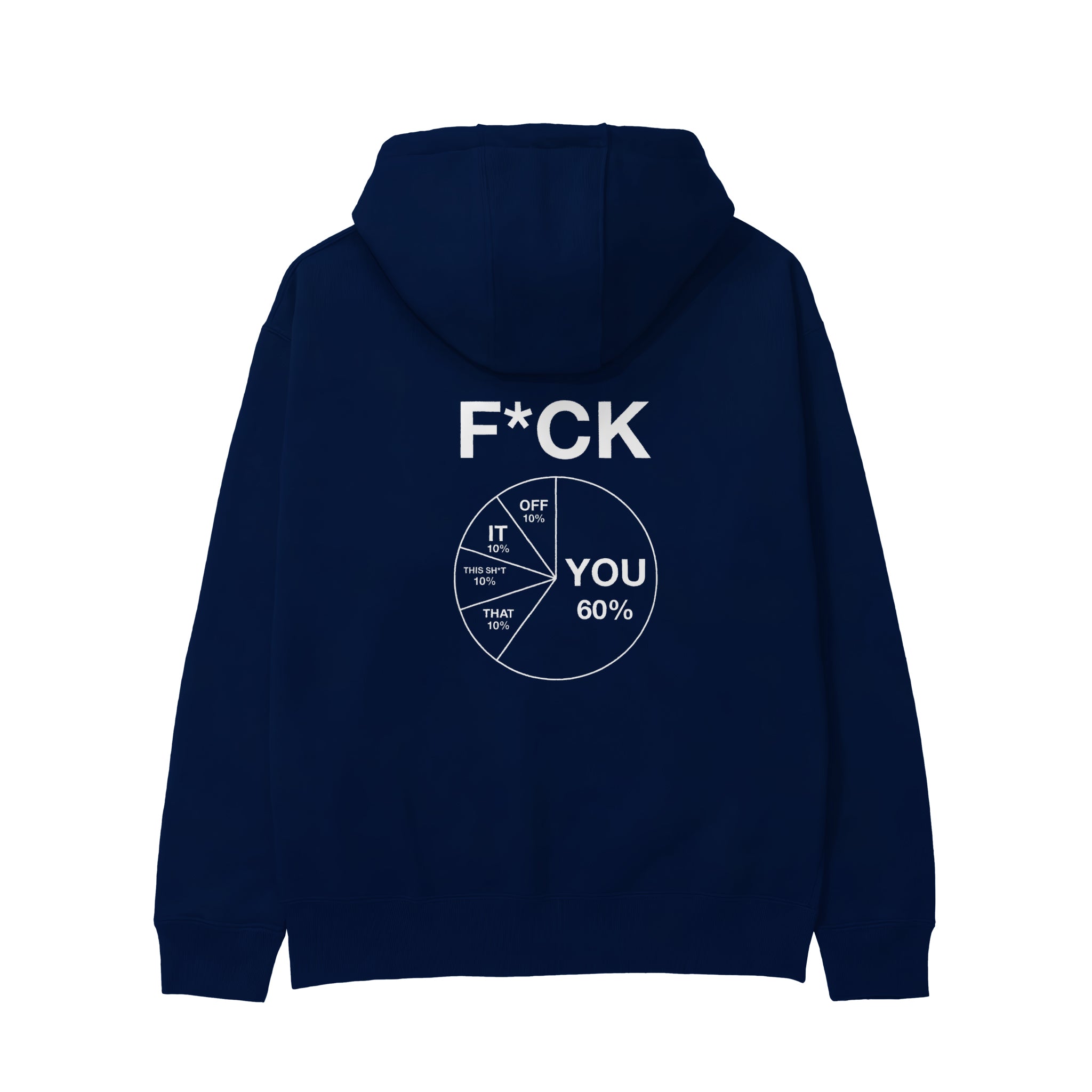 F*CK YOU Pie Chart Hoodie – Lacivert – arka görünüm