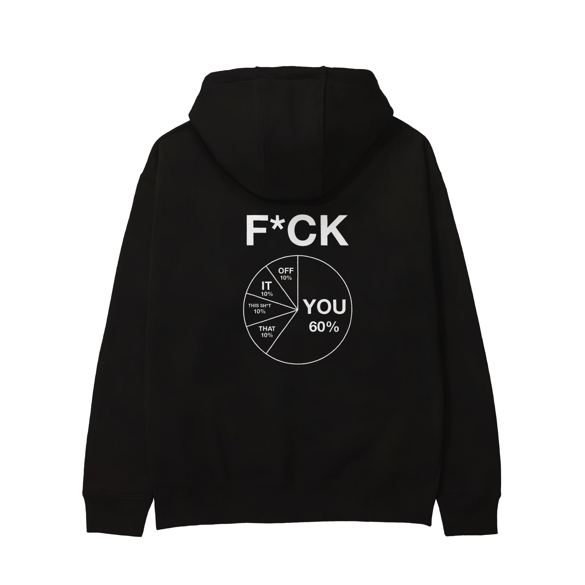 F*CK YOU Pie Chart Hoodie – Siyah – arka görünüm