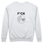F*CK YOU Pie Chart Sweatshirt – Beyaz – arka görünüm