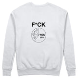 F*CK YOU Pie Chart Sweatshirt – Beyaz – arka görünüm