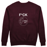 F*CK YOU Pie Chart Sweatshirt – Bordo – arka görünüm