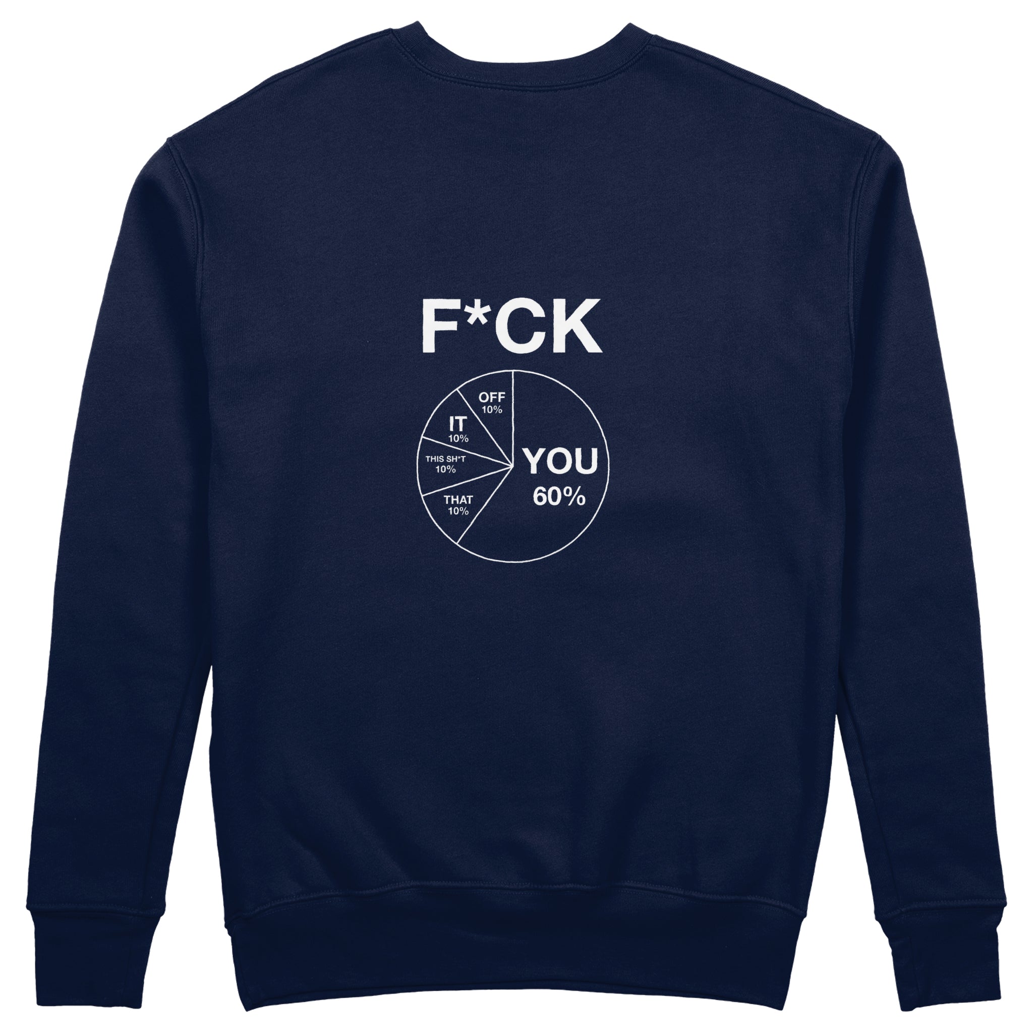 F*CK YOU Pie Chart Sweatshirt – Lacivert – arka görünüm
