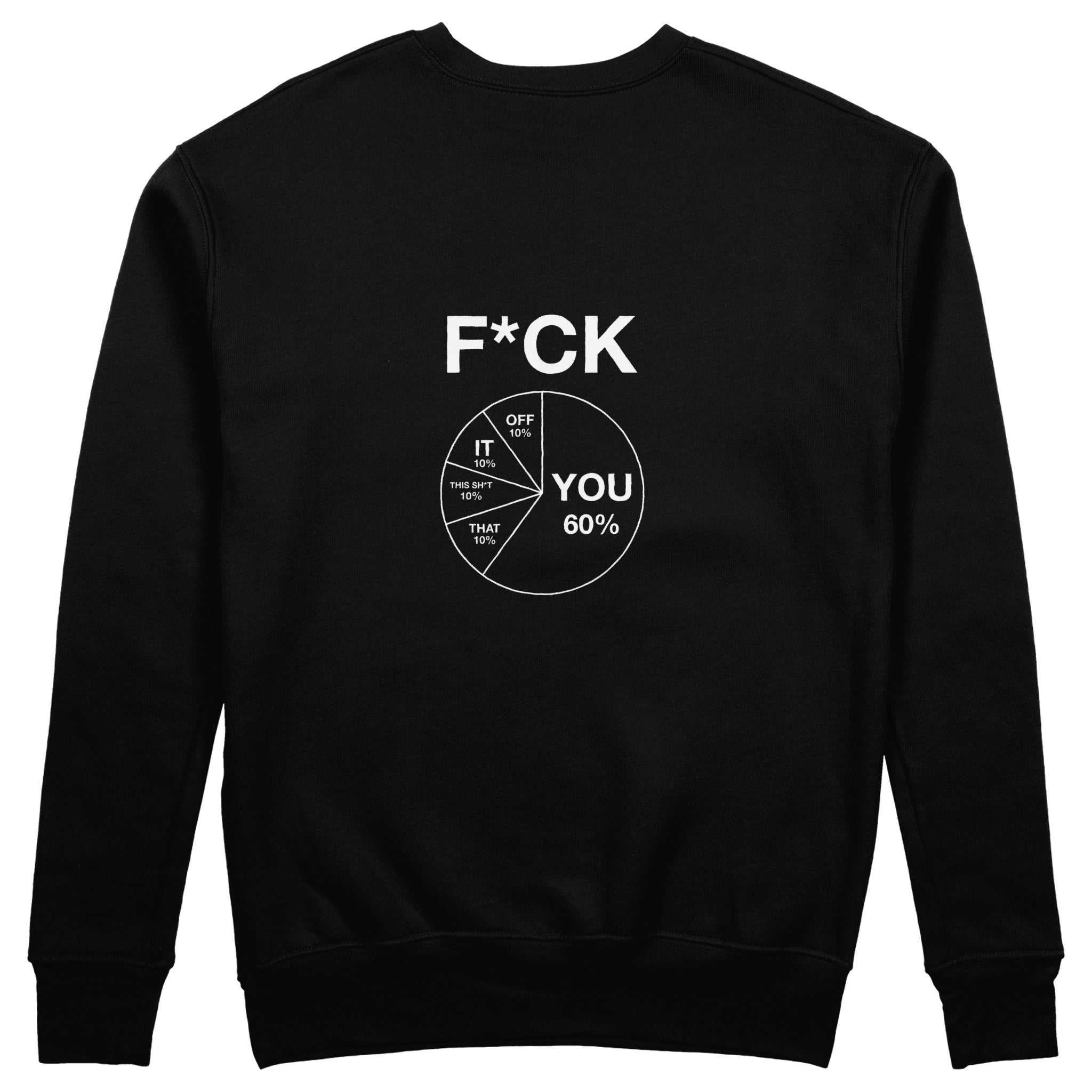 F*CK YOU Pie Chart Sweatshirt – Siyah – arka görünüm