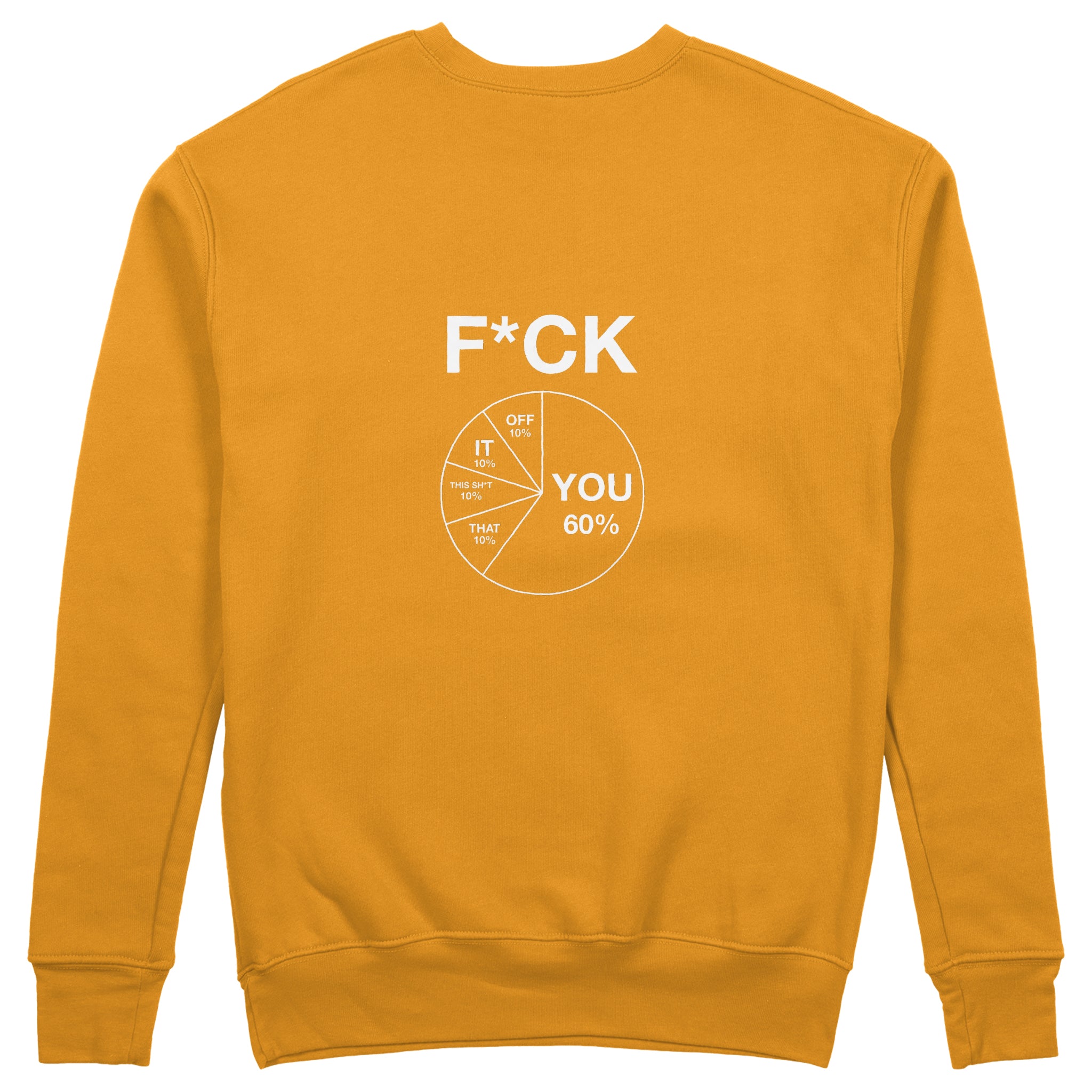 F*CK YOU Pie Chart Sweatshirt – Turuncu – arka görünüm