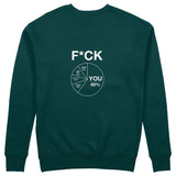 F*CK YOU Pie Chart Sweatshirt – Koyu Yeşil – arka görünüm