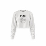 F*CK YOU Pie Chart Crop Sweatshirt – Beyaz – ön görünüm