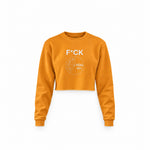 F*CK YOU Pie Chart Crop Sweatshirt – Turuncu – ön görünüm