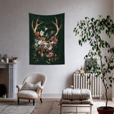 Floral Deer Duvar Örtüsü