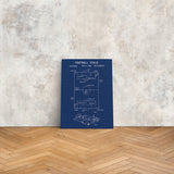 Football Field Blueprint - Futbol Sahası Kanvas Tablo