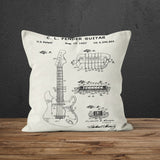 Fender Stratocaster Guitar Ivory Double Sided Throw Pillow Case 2 Pieces