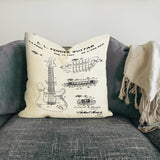 Fender Stratocaster Guitar Ivory Double Sided Throw Pillow Case 2 Pieces