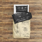 Gibson Les Paul Vintage & Fender Stratocaster Chalkboard Çift Taraflı Nevresim Takımı