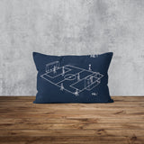 Football Field Navyblue Double Sided Pillow Case