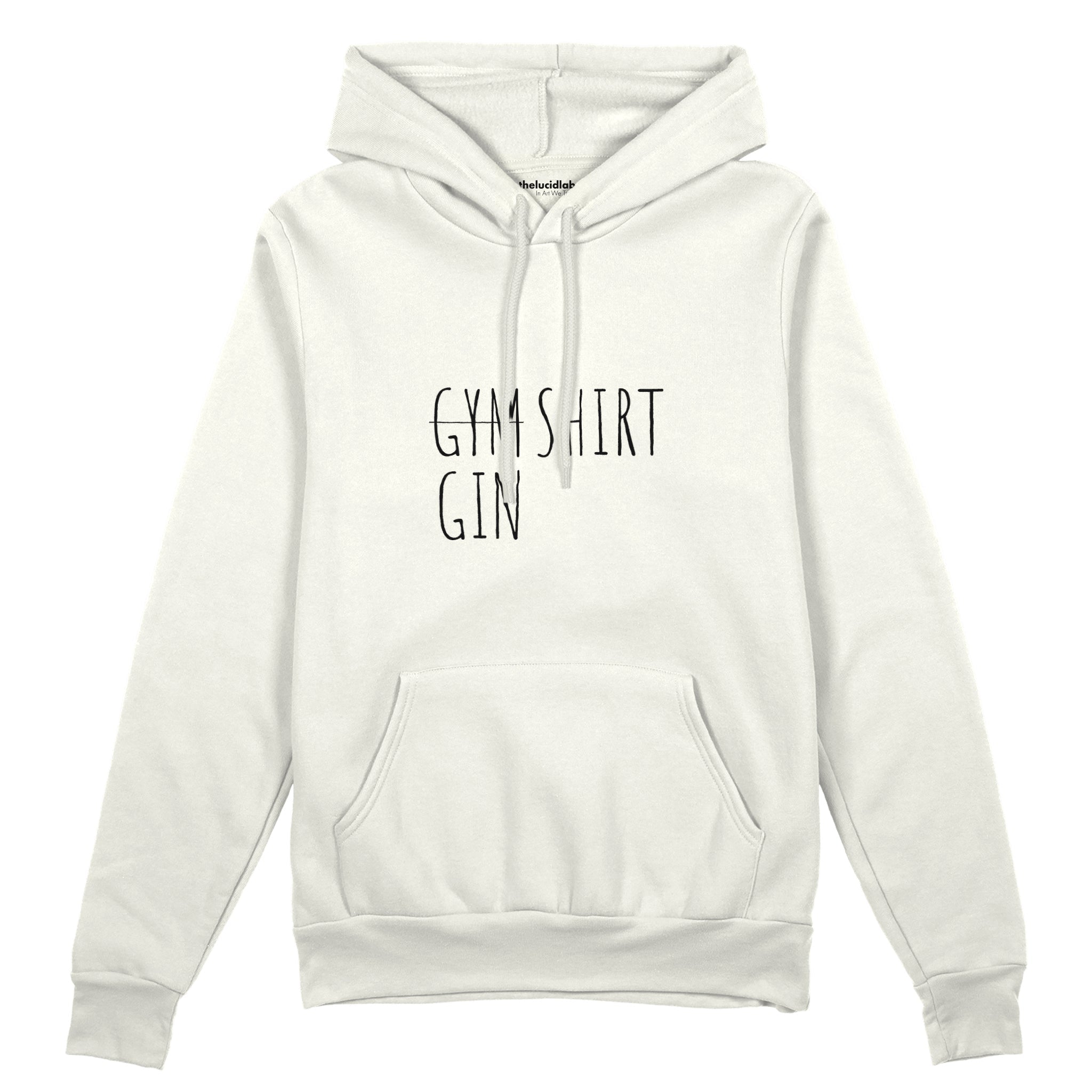 Gin Shirt Oversize Hoodie – Beyaz – ön görünüm