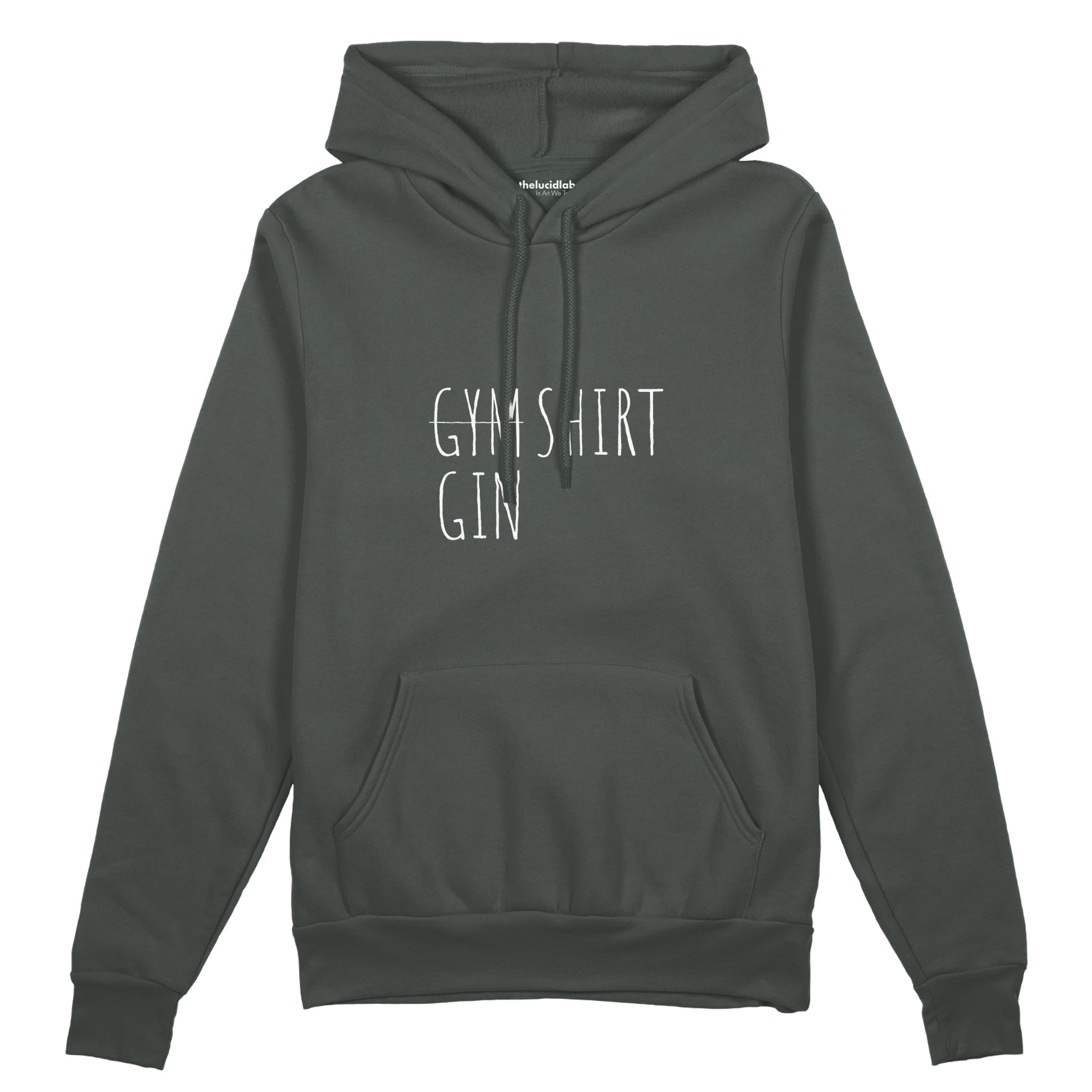 Gin Shirt Oversize Hoodie – Antrasit – ön görünüm
