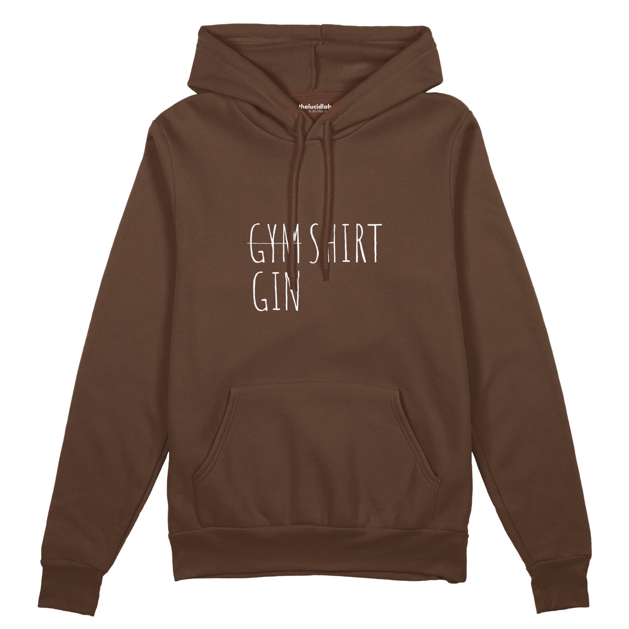 Gin Shirt Oversize Hoodie – Kahverengi – ön görünüm