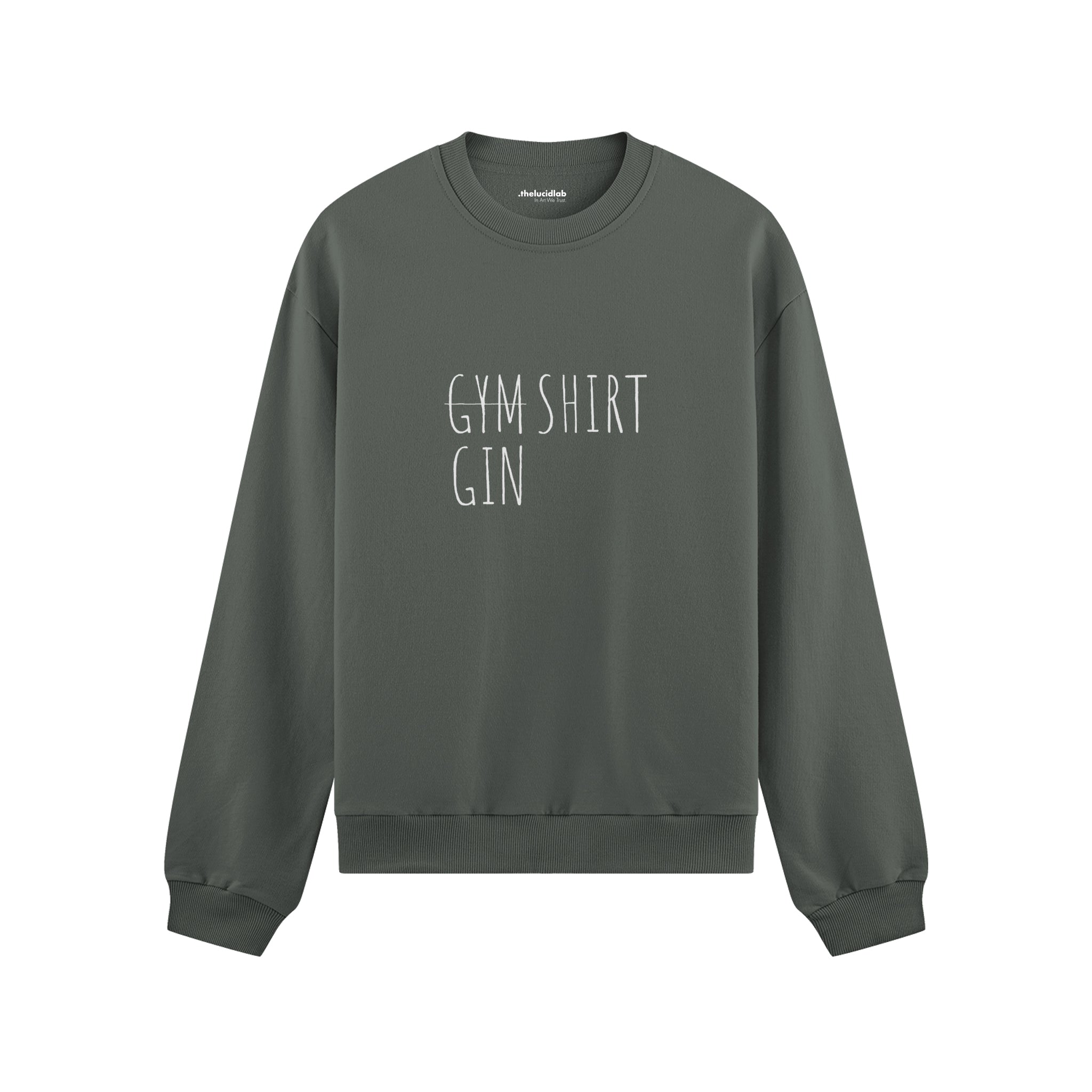 Gin Shirt Oversize Sweatshirt – Antrasit – ön görünüm