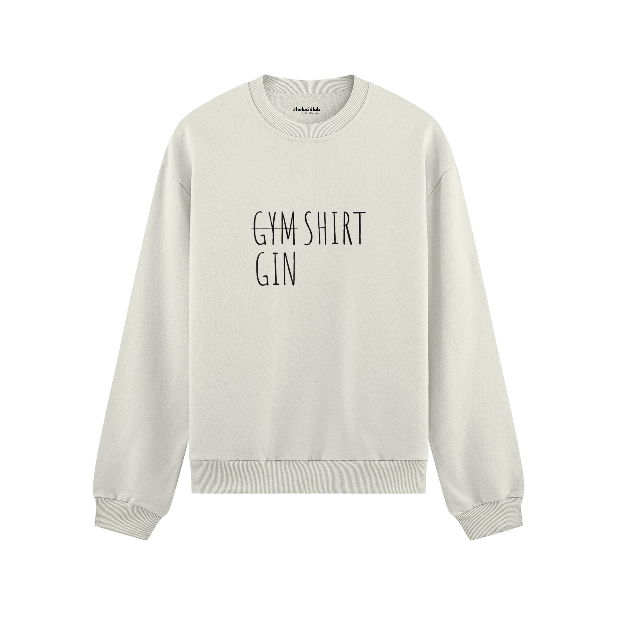Gin Shirt Oversize Sweatshirt – Beyaz – ön görünüm