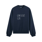 Gin Shirt Oversize Sweatshirt – Lacivert – ön görünüm