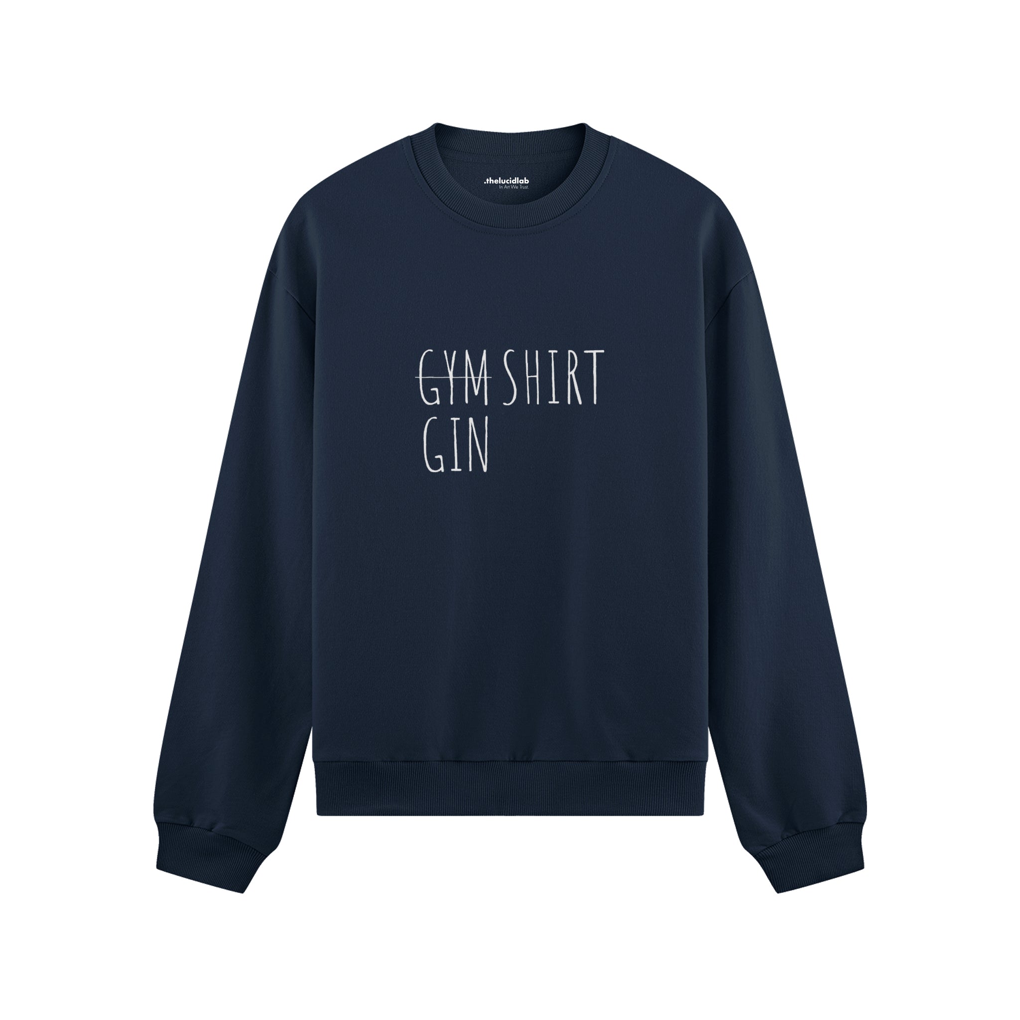 Gin Shirt Oversize Sweatshirt – Lacivert – ön görünüm