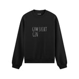 Gin Shirt Oversize Sweatshirt – Siyah – ön görünüm