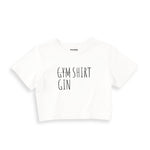Gin Shirt Crop Tişört — Beyaz — ön görünüm