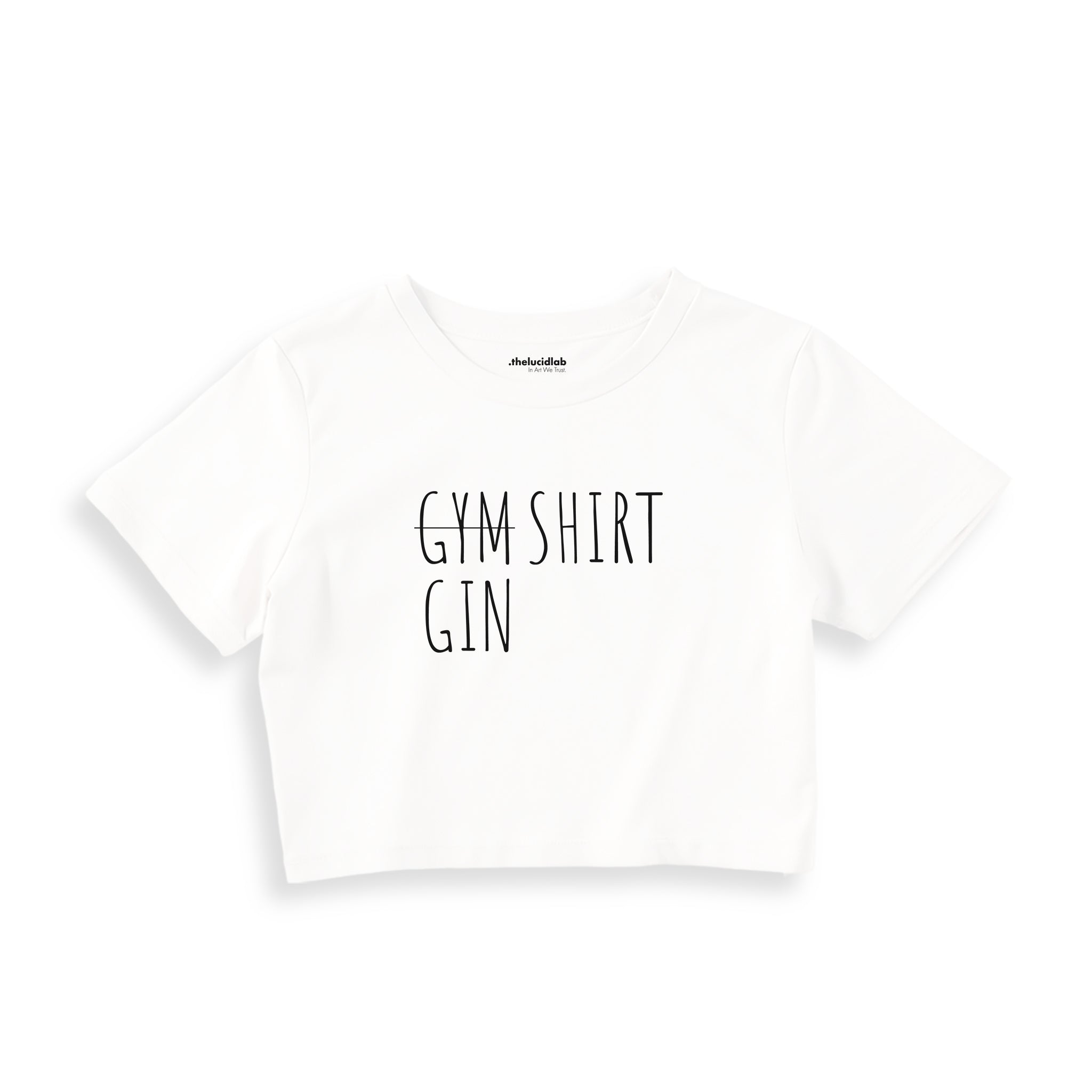 Gin Shirt Crop Tişört — Beyaz — ön görünüm