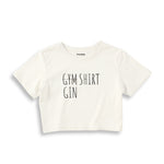 Gin Shirt Crop Tişört — Ekru — ön görünüm