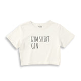 Gin Shirt Crop Tişört — Ekru — ön görünüm