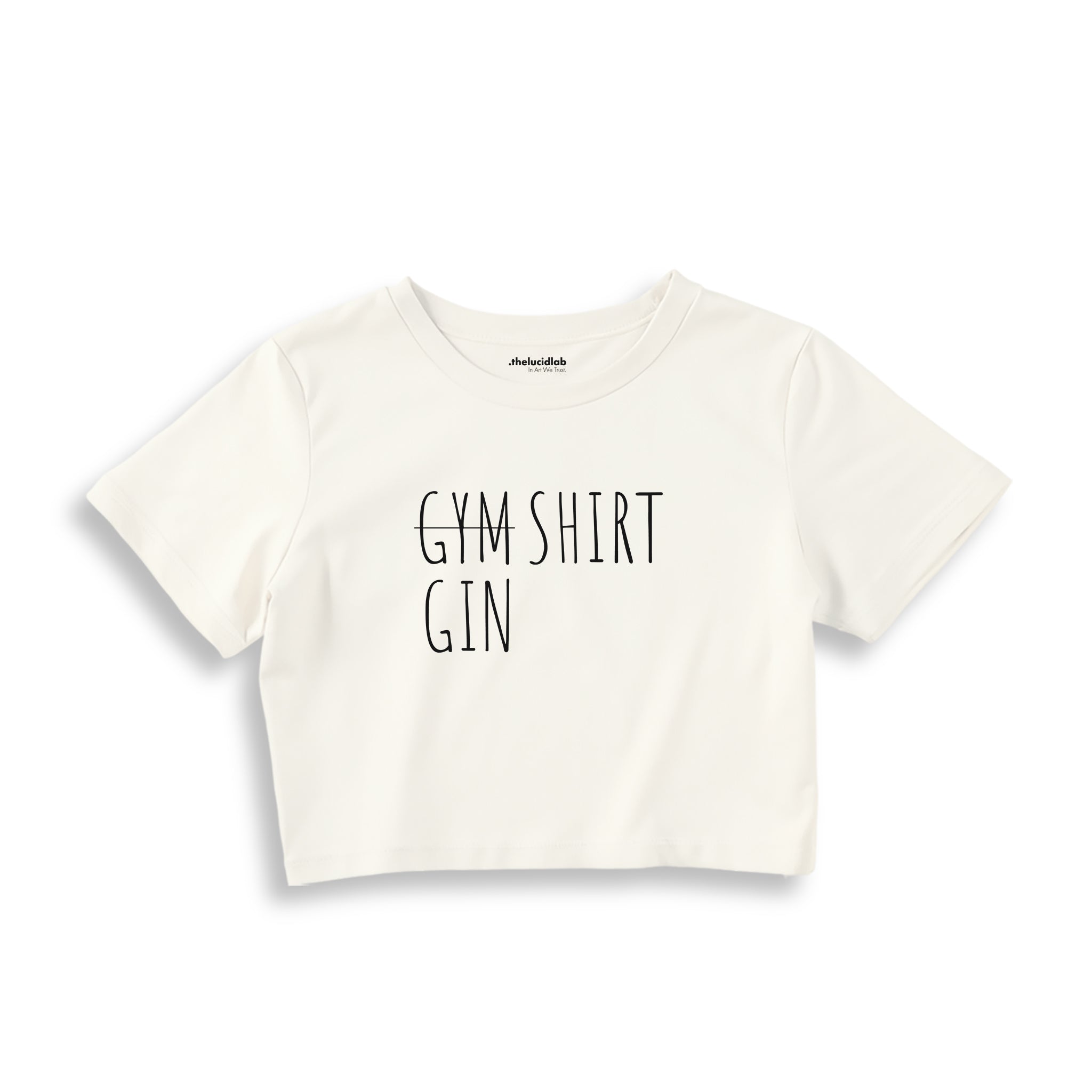 Gin Shirt Crop Tişört — Ekru — ön görünüm