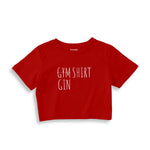 Gin Shirt Crop Tişört — Kırmızı — ön görünüm
