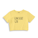 Gin Shirt Crop Tişört — Sarı — ön görünüm