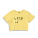 Gin Shirt Crop Tişört — Sarı — ön görünüm