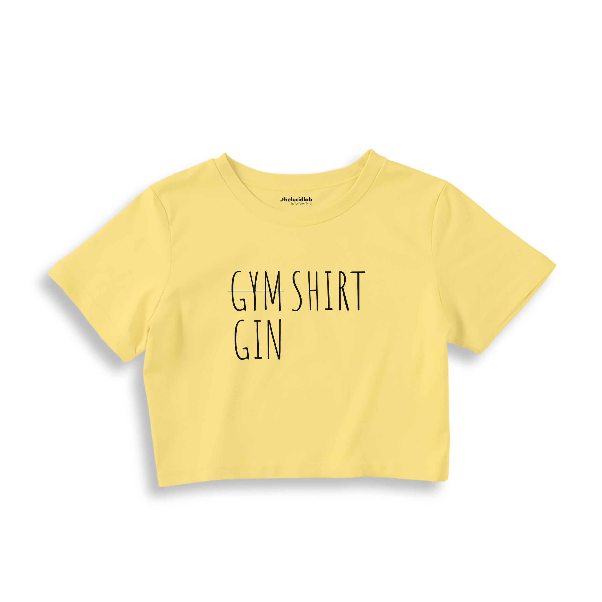 Gin Shirt Crop Tişört — Sarı — ön görünüm