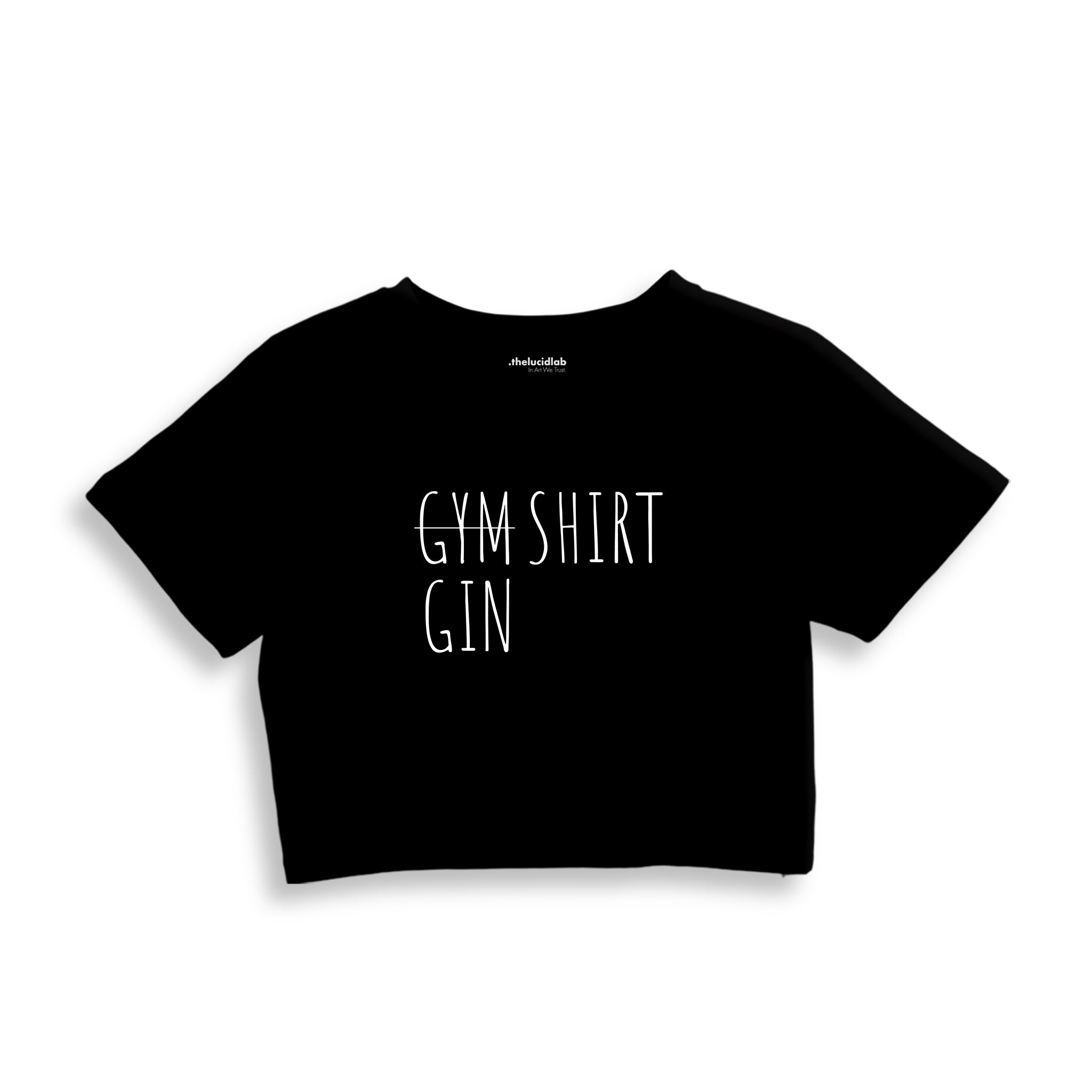 Gin Shirt Crop Tişört — Siyah — ön görünüm