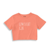 Gin Shirt Crop Tişört — Somon — ön görünüm