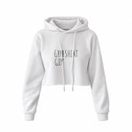 Gin Shirt Crop Hoodie – Beyaz – ön görünüm