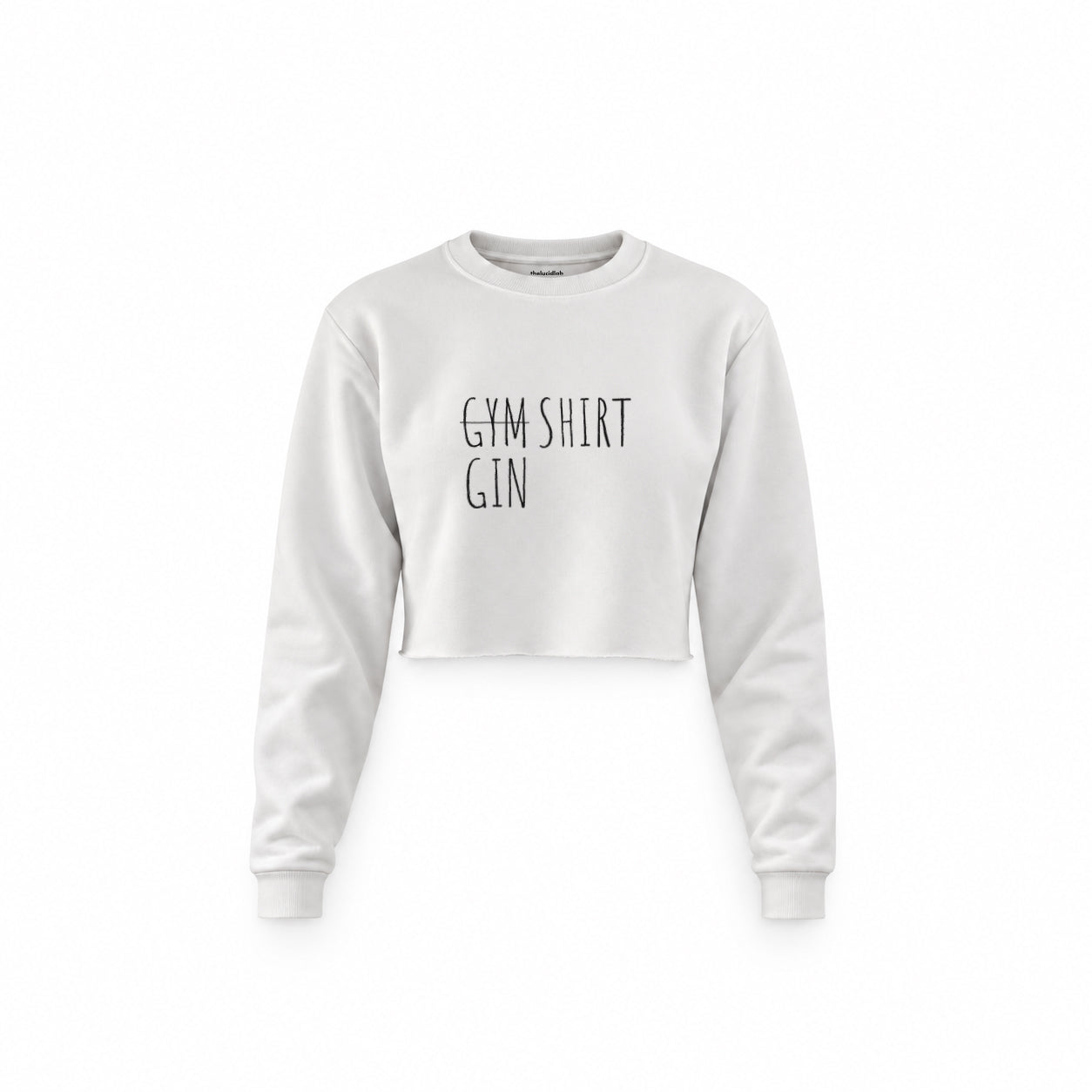 Gin Shirt Crop Sweatshirt – Beyaz – ön görünüm